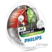 Автолампа PHILIPS H1 LongLife EcoVision, 2шт (12258LLECOS2)