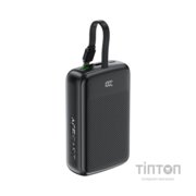 Батарея універсальна Acefast 20000mAh 22,5W PD, QC/3.0 USB-A+USB-C In/Out,build-in cable M14 Black (6974316283966)