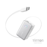 Батарея універсальна Anker 10000mAh Nano 45W, Built-In USB-C Cable, White (A1638H21)