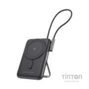 Батарея універсальна Choetech Magnetic Wireless 10000mAh 20W, PD, Qi-15W, USB-C In/Out, build-in cabel, Black (B735-CCBK)