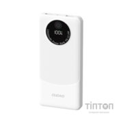 Батарея універсальна Dudao 10000mAh K12 22.5W, PD, QC, 2*USB-A, USB-C(In/Out), White (6976625333875)
