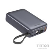 Батарея універсальна SWISSTEN 20000mAh SPACE 22/5W PD QC w/built-in cables USB-C/LIGHTNING Silver (8595217490598)