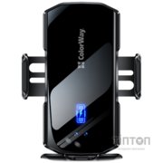 Універсальний автотримач ColorWay FlameGrip, автозажим, Wireless Charger 15W Black (CW-CHAW070Q-BK)