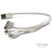 Дата кабель PowerPlant USB 2.0 AM - Mini Micro, Lightning, I-Pod, 0.5 м (KABUSBALL)