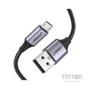 Дата кабель USB 2.0 AM to Micro 5P 1.0m US290 Aluminum Braid Black Ugreen (60146)