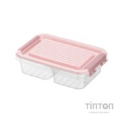 Харчовий контейнер Ardesto Fresh двосекційний 2х0.25л, пластик, прямокутна, рожевий (AR1302P)