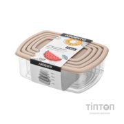 Харчовий контейнер Ardesto Fresh Набір 0.25/0.5/0.75/1.2л, пластик, прямокутна, бежевий (AR1312B)