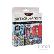 Художній маркер Santi набір двосторонніх sketch 18 шт (390527)