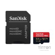 Карта пам'яті SanDisk 64GB microSDXC class 10 UHS-I U3 Extreme Pro V30 (SDSQXCY-064G-GN6MA)