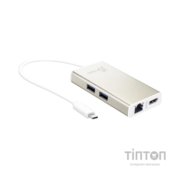 Концентратор J5create USB-C 5-in-1 2xUSB 3.0 + HDMI 4K + USB-C PD + RJ45 1000Mbps gray (JCA374-N)