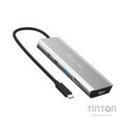 Концентратор J5create USB-C 7-in-1 USB 3.2 + USB-C PD + HDMI 4K + DisplayPort + SD/TF gray (JCD401-N)