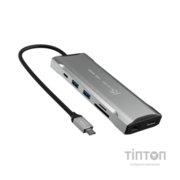 Концентратор J5create USB-C 9-in-1 2xUSB 3.2 + 2xUSB-C PD + 2xHDMI 4K + DisplayPort + SD/TF + RJ45 1000Mbps gray (JCD397-N)