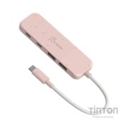 Концентратор J5create USB-C to 2xUSB-A + 2xUSB-C 3.2 10Gbps rose (JCH342ER-N)