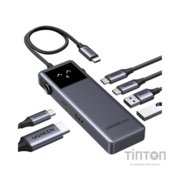 Концентратор Ugreen USB-C to HDMI + 2xUSB 3.2 + 2xUSB-C 3.2 + PD CM888 gray (35998)