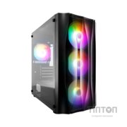 Корпус 1stPlayer X3-M-4F1-BK