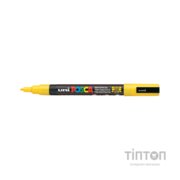 Маркер UNI Posca, 0.9-1.3мм, Жовтий (PC-3M.Yellow)