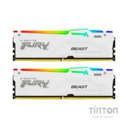 Модуль пам'яті для комп'ютера DDR 64GB (2x32GB) 6000 MHz FURY Beast White RGB Kingston Fury (ex.HyperX) (KF560C40BWAK2-64)