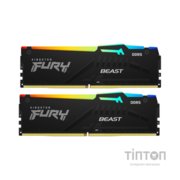 Модуль пам'яті для комп'ютера DDR5 32GB (2x16GB) 6000 MHz FURY Beast RGB Kingston Fury (ex.HyperX) (KF560C40BBAK2-32)