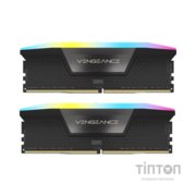 Модуль пам'яті для комп'ютера DDR5 64GB (2x32GB) 6000 MHz Vengeance RGB Black Corsair (CMH64GX5M2B6000C30)