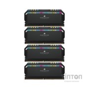 Модуль пам'яті для комп'ютера DDR5 64GB (4x16GB) 6200 MHz Dominator Platinum RGB Black Corsair (CMT64GX5M4B6200C32)
