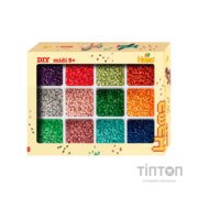 Набір для творчості Hama Midi Середній набір-сортер 9 600 шт намистин 12 кольорів, термомозаїка (HM-2096)
