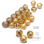 Ялинкова іграшка ColorWay Merry Christmas mix 24 шт (6 см) GOLD (CW-MCB624GOLD)