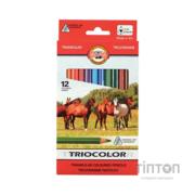 Олівці кольорові Koh-i-Noor Triocolor Jumbo Horses 12 кольорів (3142)