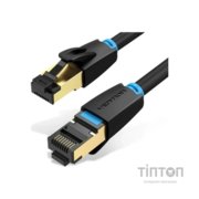 Патч-корд 0.5м, S/FTP cat 8 RJ-45 black Vention (IKABD)