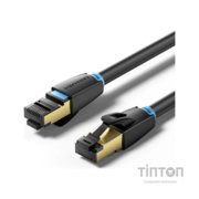 Патч-корд 1.5м, S/FTP cat 8 RJ-45 black Vention (IKABG)