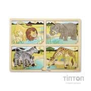 Пазл Melissa&Doug Мега 4 в 1 "Сафарі" (MD9366)