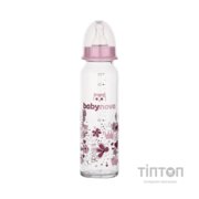 Пляшечка для годування Baby-Nova скляна Рожева 240 мл (3960324)