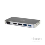 Порт-реплікатор C2G Docking Station USB-C на HDMI, DP, VGA, USB, Power Delivery (CG88845)
