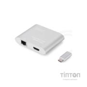 Порт-реплікатор Digitus USB Type-C USB 3.0 to 4K HDMI, 2xUSB 3.0, Gigabit Ethernet (DA-70847)
