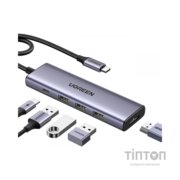 Порт-реплікатор Ugreen Dock CM511 5in1 USB3.1 Type-C --> HDMI 60Hz/3xUSB-А 3.0/Type-C/PD 100W (15597)