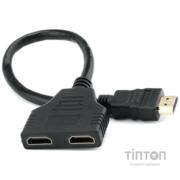 Сплітер ATcom HDMI Male / 2xHDMI Female 10cm Black (10901)