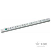 Силовий блок Zpas 19" 0U 861 мм. 18 розеток schuko с выкл. (WZ-LZ23-10-SU-000)