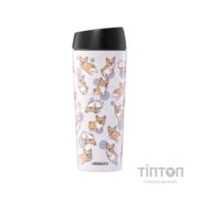 Термокружка Ardesto Coffee Time Animals Corgi 450мл, нержавіюча сталь, сірий (AR2645CR)
