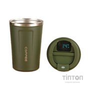 Термокружка Merlion з LED дисплеєм 380 мл, зелена (Termo-304LED-380Green)