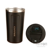 Термокружка Merlion з LED дисплеєм 510 мл, чорна (Termo-304LED-510Black)