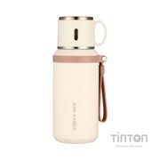 Термос Merlion з чашкою та ситечком 0,6 л, білий (TermTea-600White)