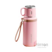 Термос Merlion з чашкою та ситечком 0,6 л, рожевий (TermTea-600Pink)