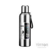 Термос Merlion з ситечком та чашкою 0,8 л, сталевий (ZK-127-800Grey)