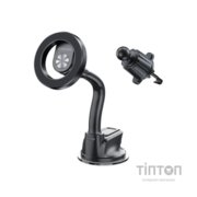 Універсальний автотримач Canyon Magnetic car holder OnGrip 12 suction + air vent Black (CNS-CCHM12)