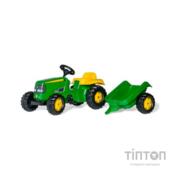 Веломобіль Rolly Toys Трактор з причіпом rollyKid John Deere зелено-жовтий (012190)