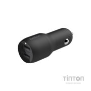 Зарядний пристрій Belkin Car Charger (24W) Dual USB-A, USB-A - Lightning, 1m, black (CCD001BT1MBK)