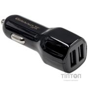 Зарядний пристрій Grand-X 2,1A, 12-24V, Black 2USB 5V/2.1A + DC cable USB/Micro USB,1m (CH-26BM)